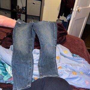 Express Dark Blue Straight Leg Jeans